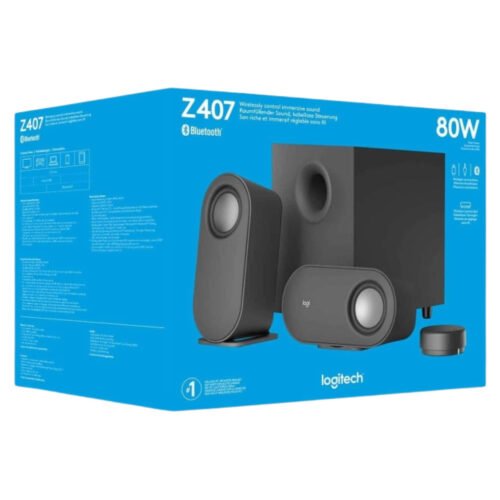 Haut-Parleurs Logitech Z407 Bluetooth avec Caisson de Basses – 980-001348