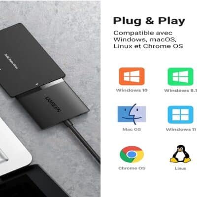 Adaptateur USB 3.0 vers SATA 2,5″/3,5″ Ugreen – 60561 – Image 5