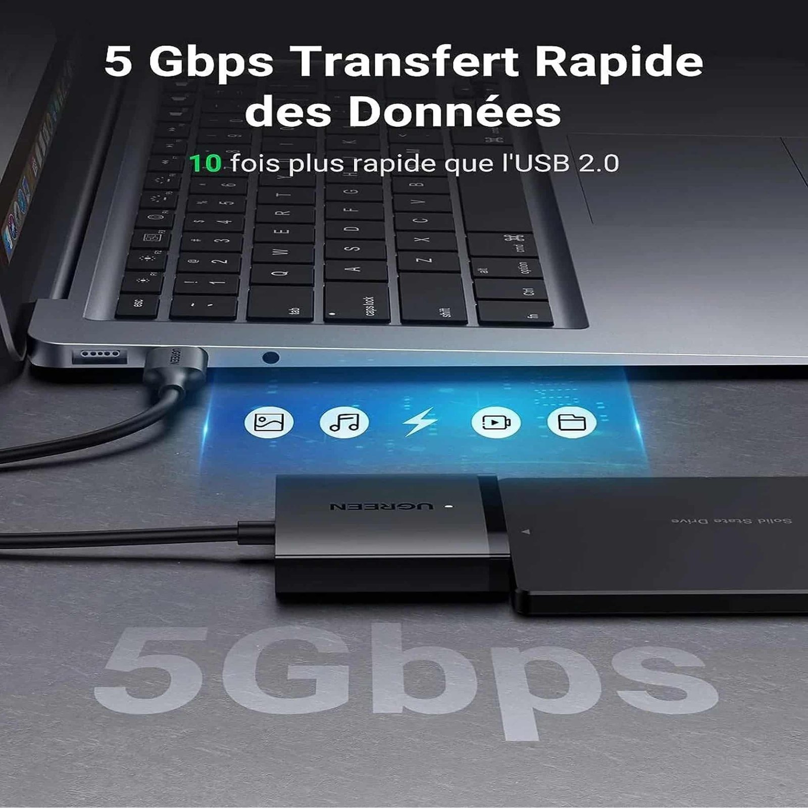 Adaptateur USB 3.0 vers SATA 2,5″/3,5″ Ugreen – 60561 – Image 4