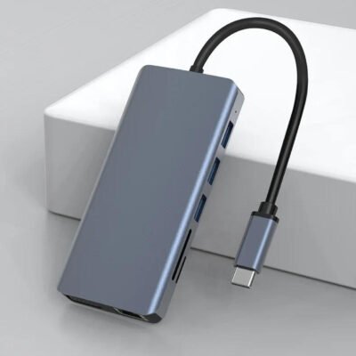 Adaptateur USB-C 12-en-1 – HDMI 4K, USB x5, PD 100W, TF/SD, RJ45, VGA, Jack – Image 3