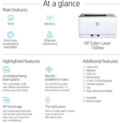 Imprimante HP LaserJet 150nw Laser Couleur Réseau WiFi – 4ZB95A – Image 11