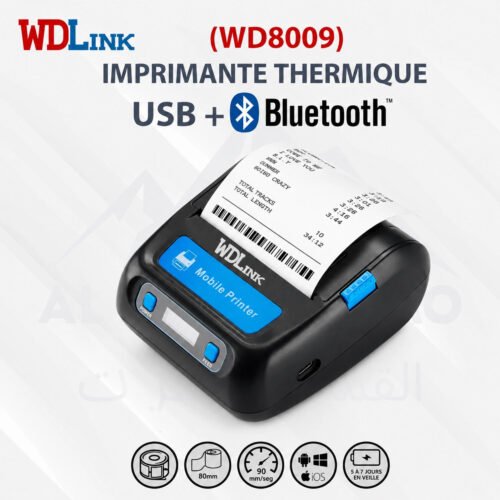 Imprimante Ticket Portable WDLink WD8009 – USB + Bluetooth