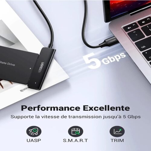Alternative view of Adaptateur USB 3.0 vers SATA 2,5″ Ugreen – 70609