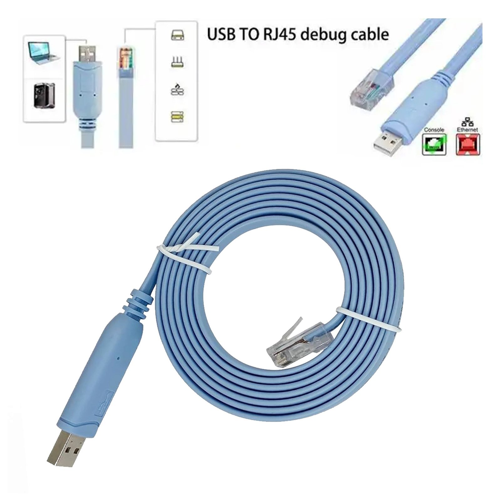 Câble Console USB vers RJ45 – 1,8m