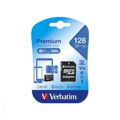 Carte Mémoire Verbatim Premium 128 Go Micro SD – 44085