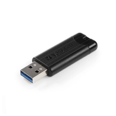Clé USB Verbatim Pinstripe 64 Go Noire – USB 3.2 Gen 1 – 49318 – Image 2