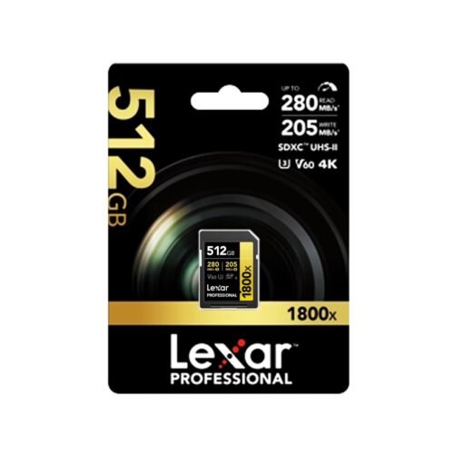 Carte Mémoire Lexar Professional 1800x 512GB Gold Series – SDXC