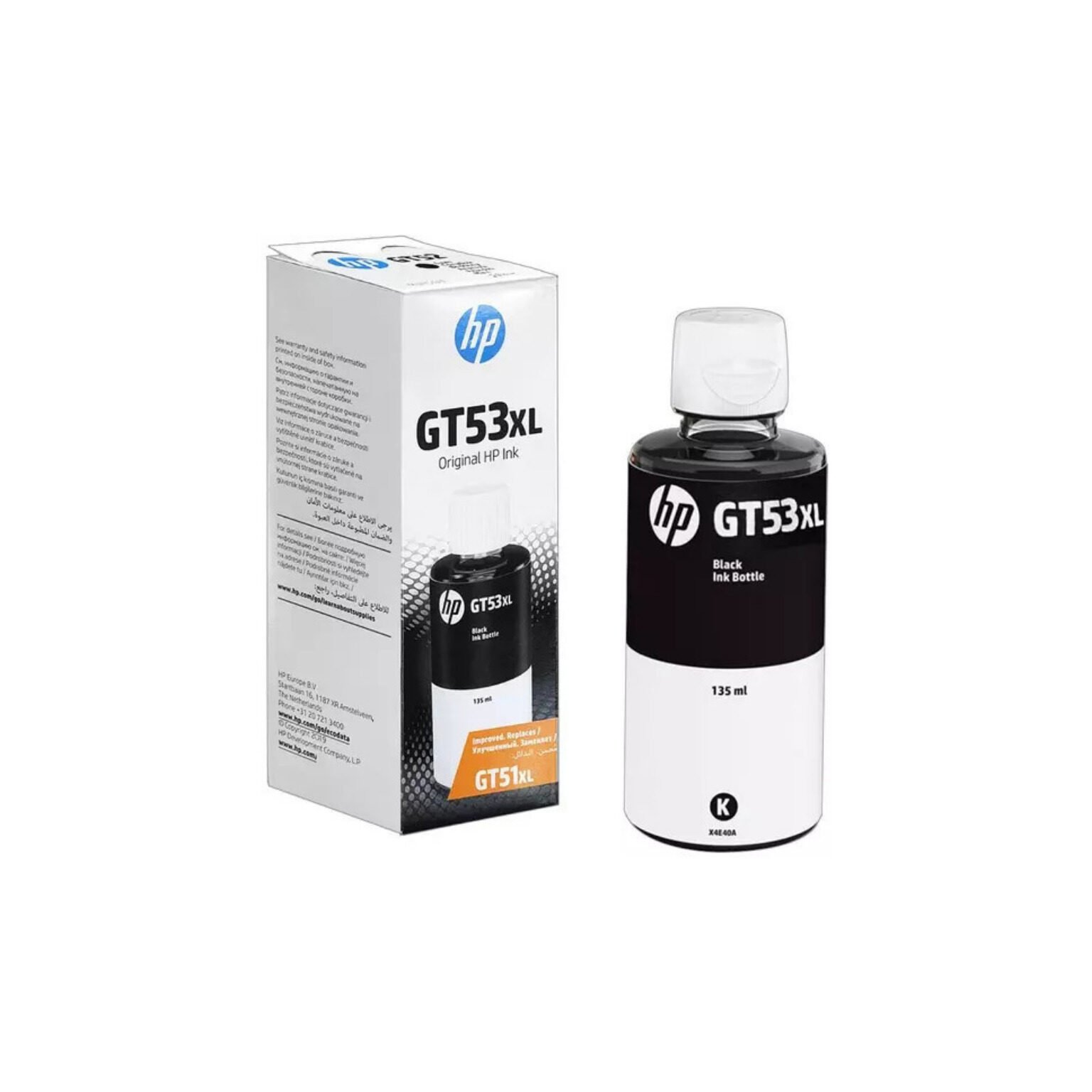 Bouteille d'Encre Originale HP GT53XL Noir – 1VV21AE