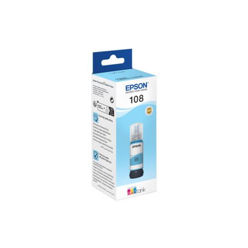 Bouteille d'Encre Originale Epson 108 Light Cyan – C13T09C54A
