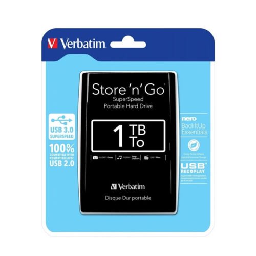 Disque Dur Portable Verbatim 1TB – USB 3.0 (53023)