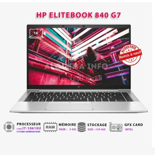 Ordinateur Portable HP EliteBook 840 G7 i7-10610U 8GB SSD 256GB 14″ – Remis à Neuf