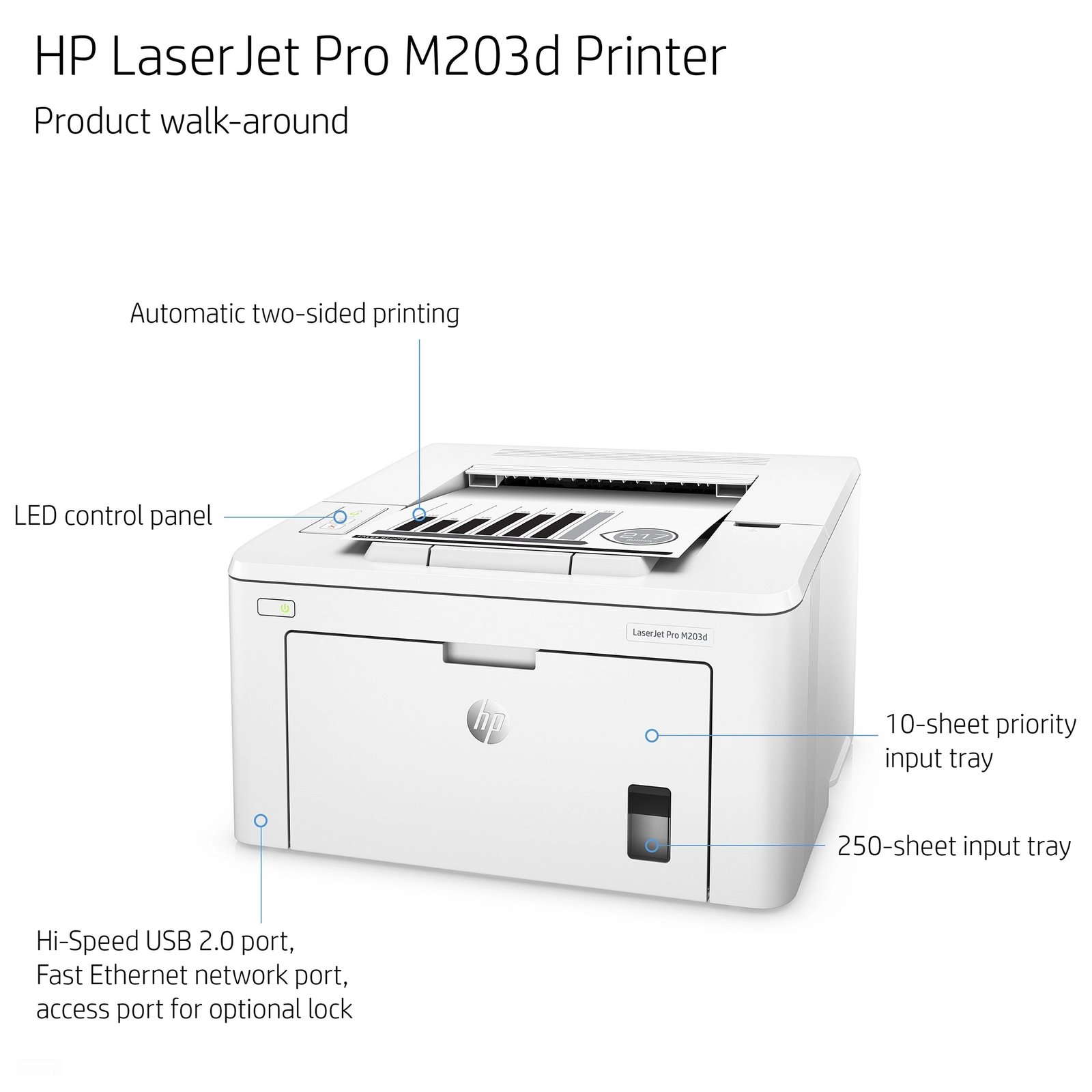 Imprimante HP LaserJet M203dn Laser Monochrome Réseau Recto-Verso – G3Q46A – Image 6