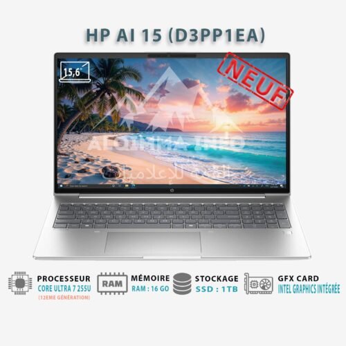 Ordinateur Portable HP AI 15 Ultra 7 255U 16GB SSD 1TB Windows 11