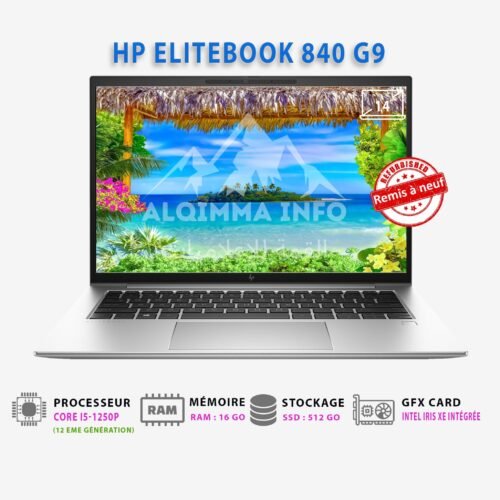 Ordinateur Portable HP EliteBook 840 G9 i5-1250P 16GB SSD 512GB – Remis à Neuf
