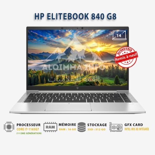 Ordinateur Portable HP EliteBook 840 G8 i7-1165G7 16GB SSD 512GB – Remis à Neuf