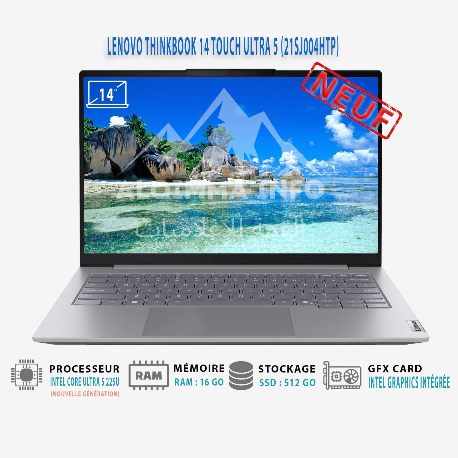 PC Portable Lenovo ThinkBook 14 Tactile – Intel Core Ultra 5, 16GB, SSD 512GB