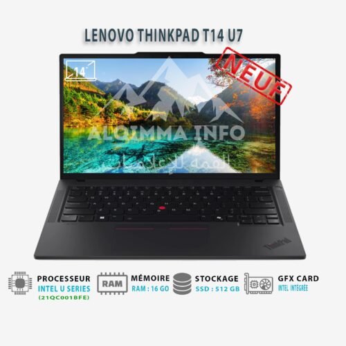 Ordinateur Portable Lenovo ThinkPad T14 14″ Ultra 7 16GB SSD 512GB Windows 11 Pro 3 Ans