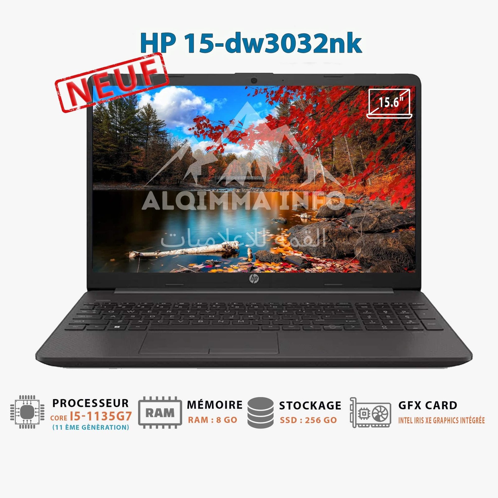 Ordinateur Portable HP 15-dw3032nk i5-1135G7 8GB SSD 256GB FreeDOS 15.6″