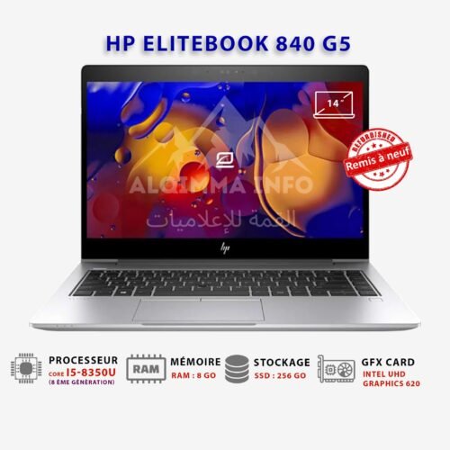 Ordinateur Portable HP EliteBook 840 G5 i5-8350U 8e Gen 8GB SSD 256GB 14″
