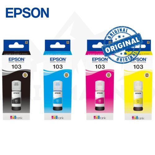 Pack 4 Bouteilles d'Encre Originales Epson EcoTank 103