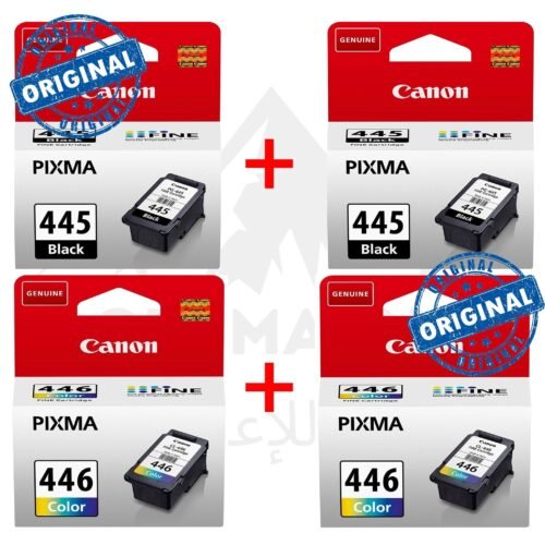 Pack Canon 2x PG-445 Noires + 2x CL-446 Couleur Originales