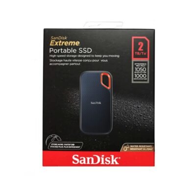 Disque SSD Portable SanDisk Extreme V2 2TB – USB, Résistant à l'Eau