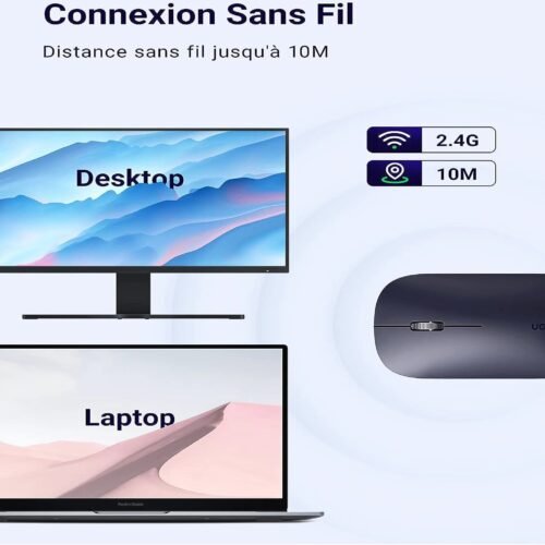 Alternative view of Souris Sans Fil Ugreen 2.4GHz Gris – Portée 10m – 90373