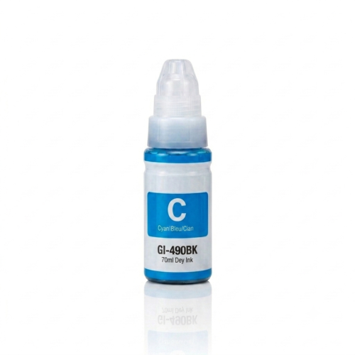 Bouteille d'Encre Compatible Canon GI-490 - Cyan (70ml)
