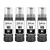 Pack de 4 Bouteilles d'Encre Compatible Epson 103 - Noir (4 x 70ml)